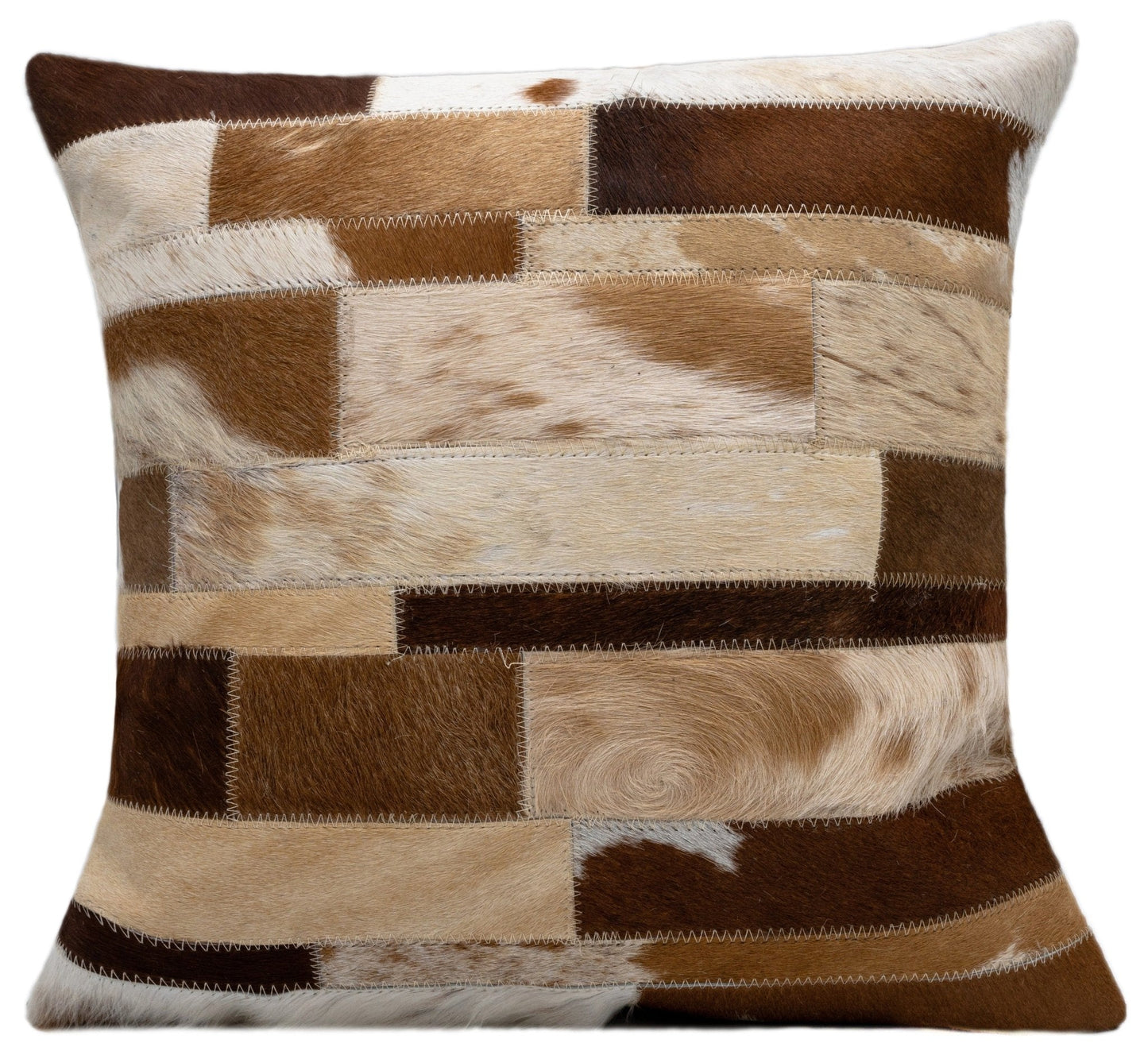 Cojines decorativos de piel de vaca auténtica Canvello - Cojines decorativos de patchwork boho hechos a mano para sofá, sillón, cama, silla - Fundas de almohadas de granja del suroeste del oeste con inserto de plumas incluido)