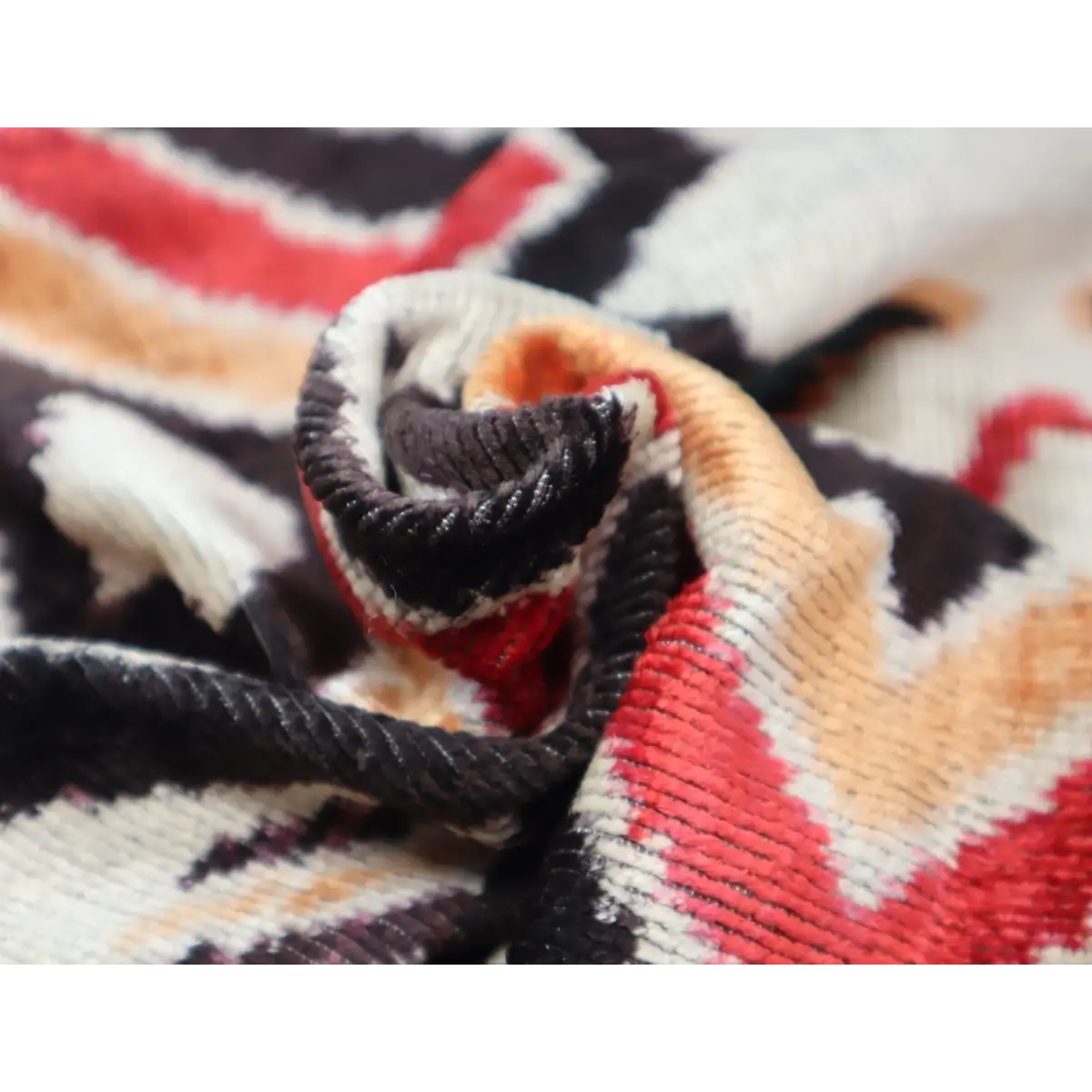 Canvello Geometric Orange Ivory Handmade 16x24 Silk Velvet Pillow Organic Veg Dyed Down/Feather Filled - Canvello