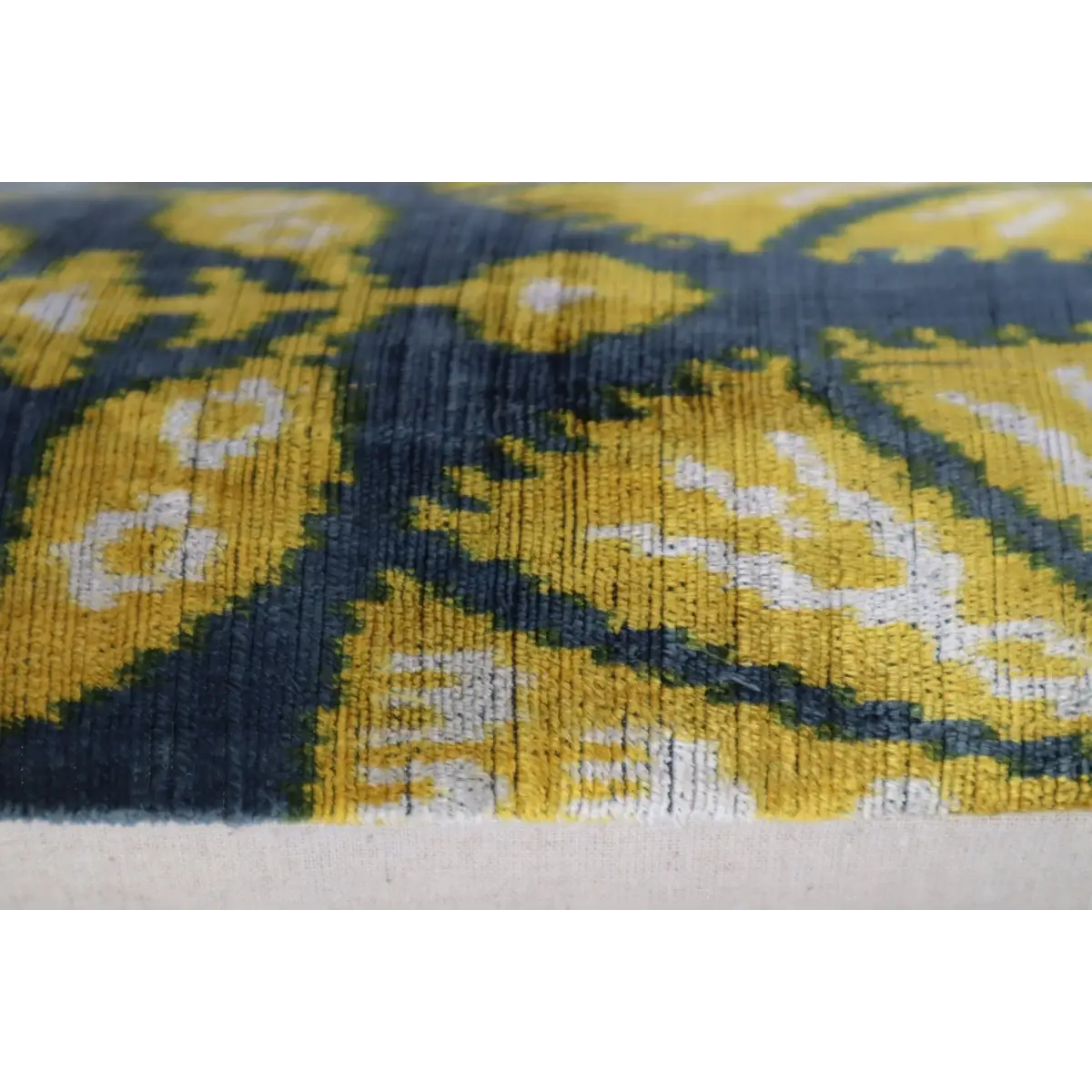 Canvello Gold Gray Handmade 16x24 Silk Velvet Pillow Organic Veg Dyed Down/Feather Filled - Canvello