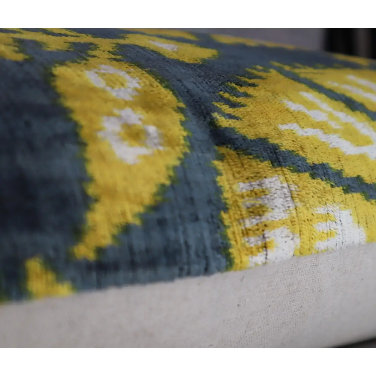 Canvello Gold Gray Handmade 16x24 Silk Velvet Pillow Organic Veg Dyed Down/Feather Filled - Canvello
