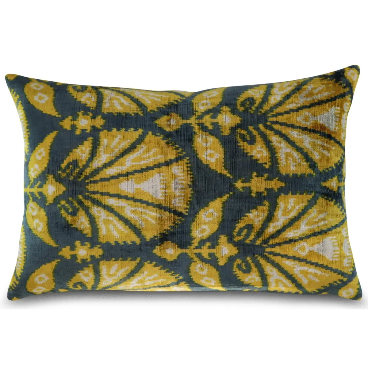 Canvello Gold Gray Handmade 16x24 Silk Velvet Pillow Organic Veg Dyed Down/Feather Filled - Canvello