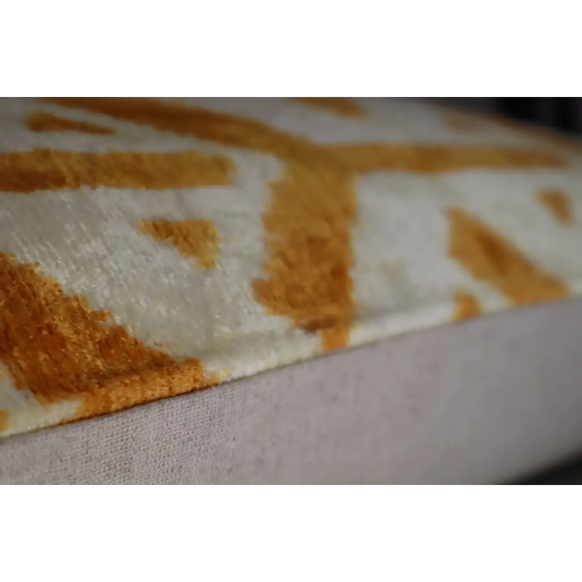 Canvello Gold Ivory Handmade 16x24 Silk Velvet Pillow Organic Veg Dyed Down/Feather Filled - Canvello