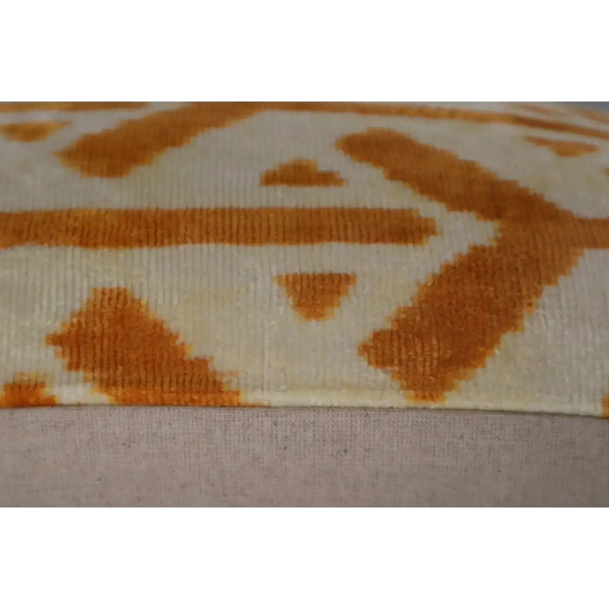 Canvello Gold Ivory Handmade 16x24 Silk Velvet Pillow Organic Veg Dyed Down/Feather Filled - Canvello
