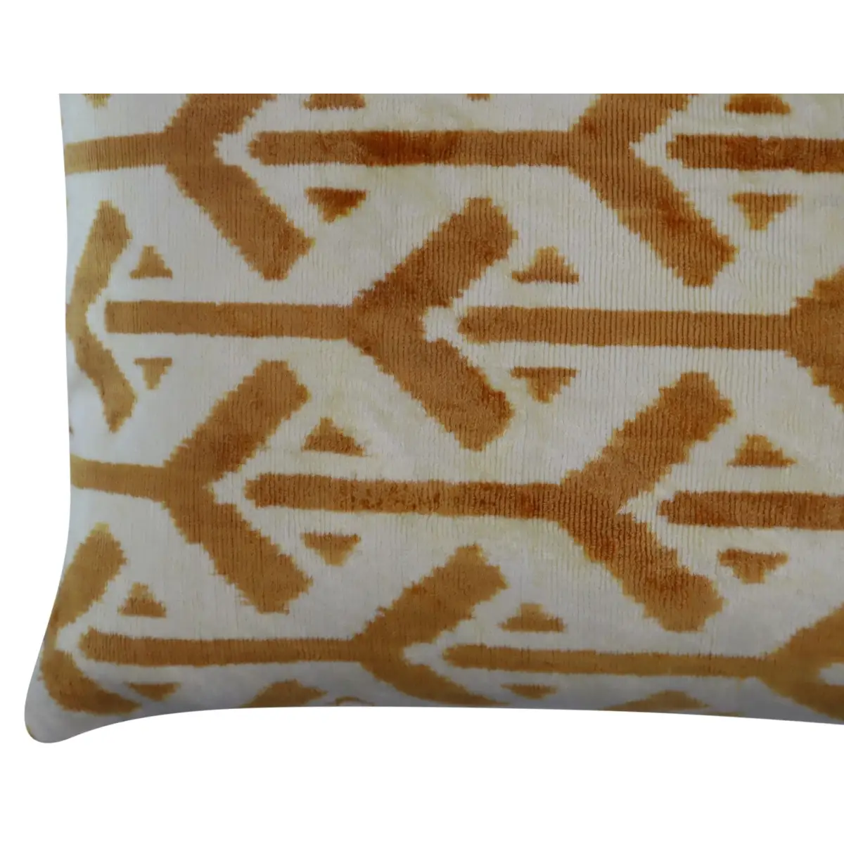 Canvello Gold Ivory Handmade 16x24 Silk Velvet Pillow Organic Veg Dyed Down/Feather Filled - Canvello