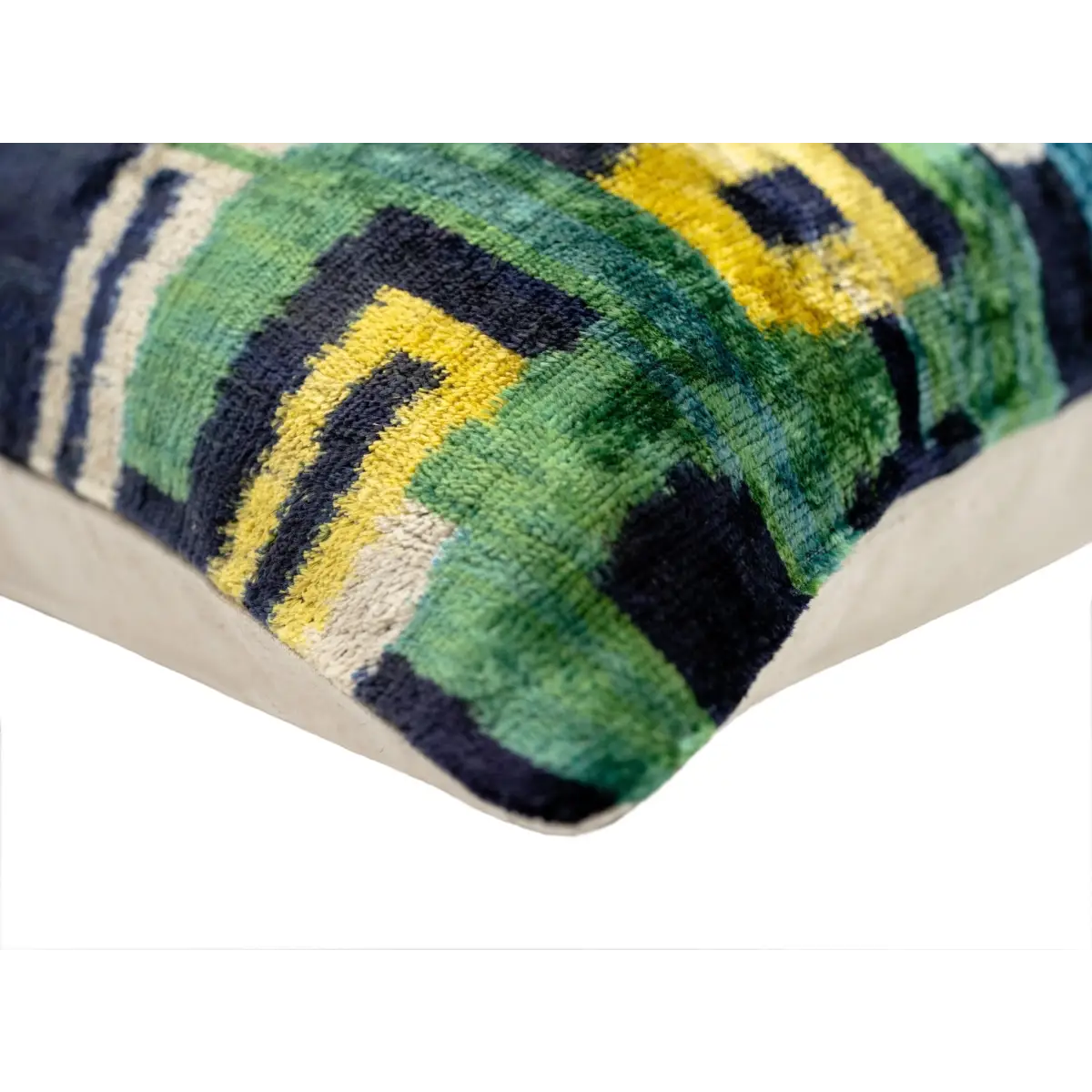 Canvello Green Blue Handmade 16x24 Silk Velvet Pillow Organic Veg Dyed Down/Feather Filled - Canvello