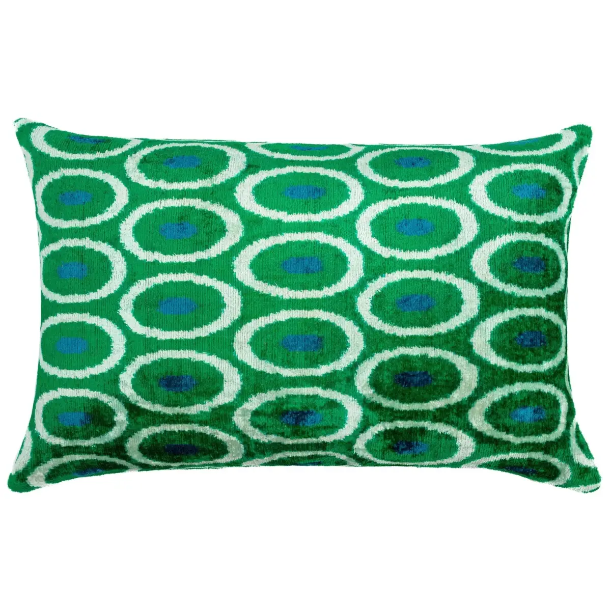 Canvello Green Blue Handmade 16x24 Silk Velvet Pillow Organic Veg Dyed Down/Feather Filled - Canvello