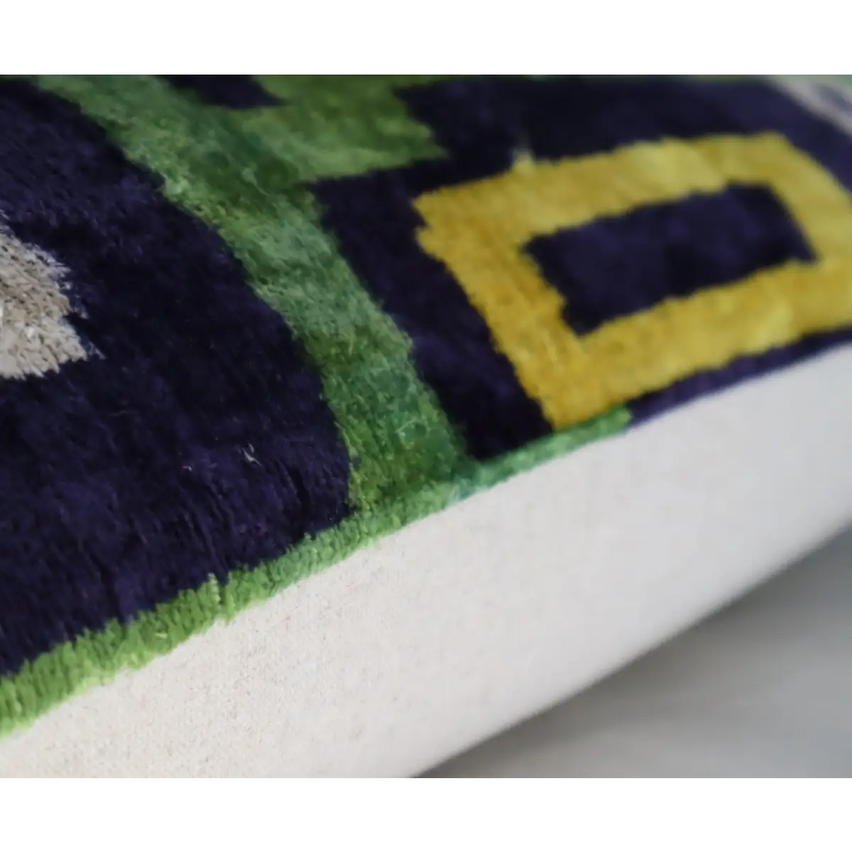 Canvello Green Blue Handmade 16x24 Silk Velvet Pillow Organic Veg Dyed Down/Feather Filled - Canvello