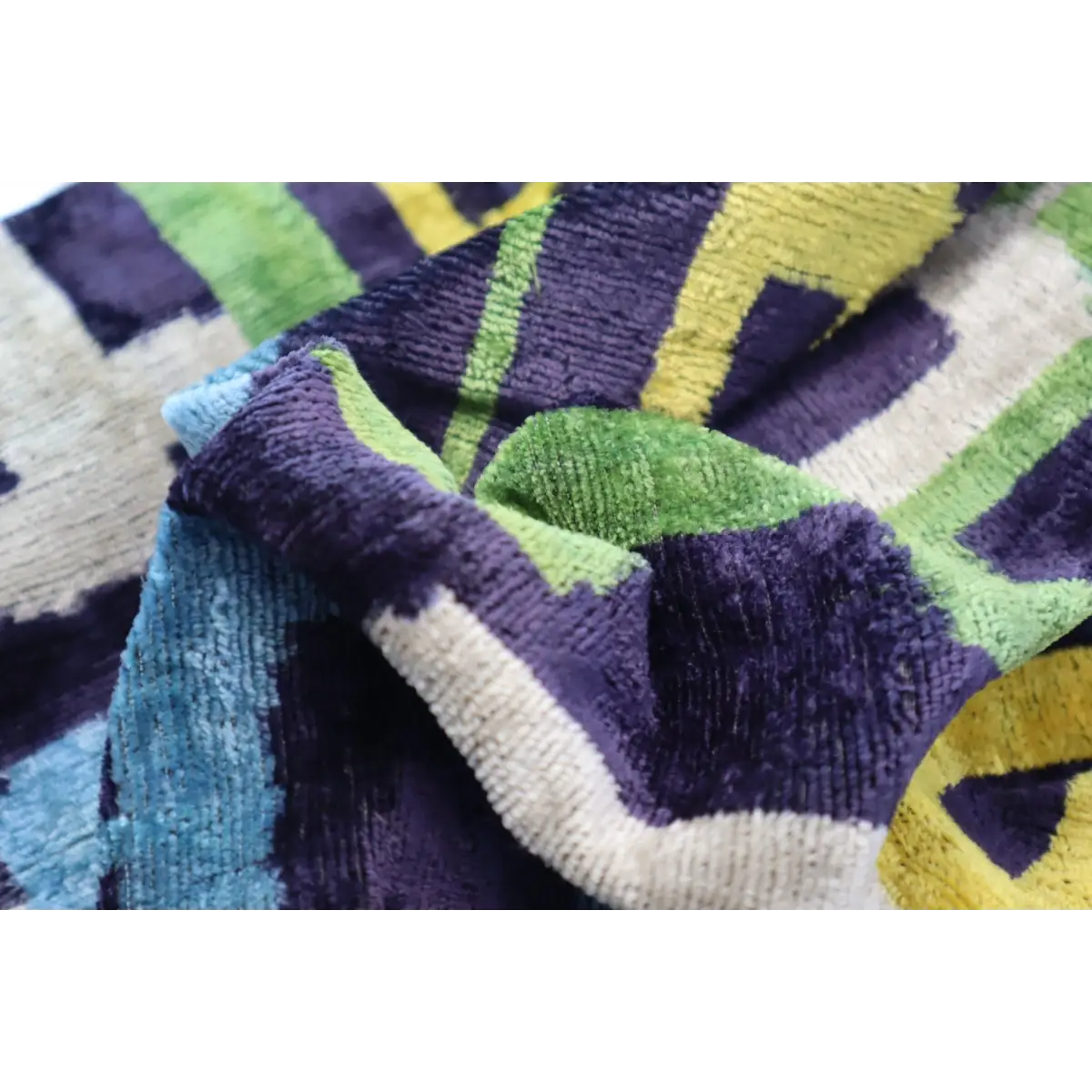 Canvello Green Blue Handmade 16x24 Silk Velvet Pillow Organic Veg Dyed Down/Feather Filled - Canvello