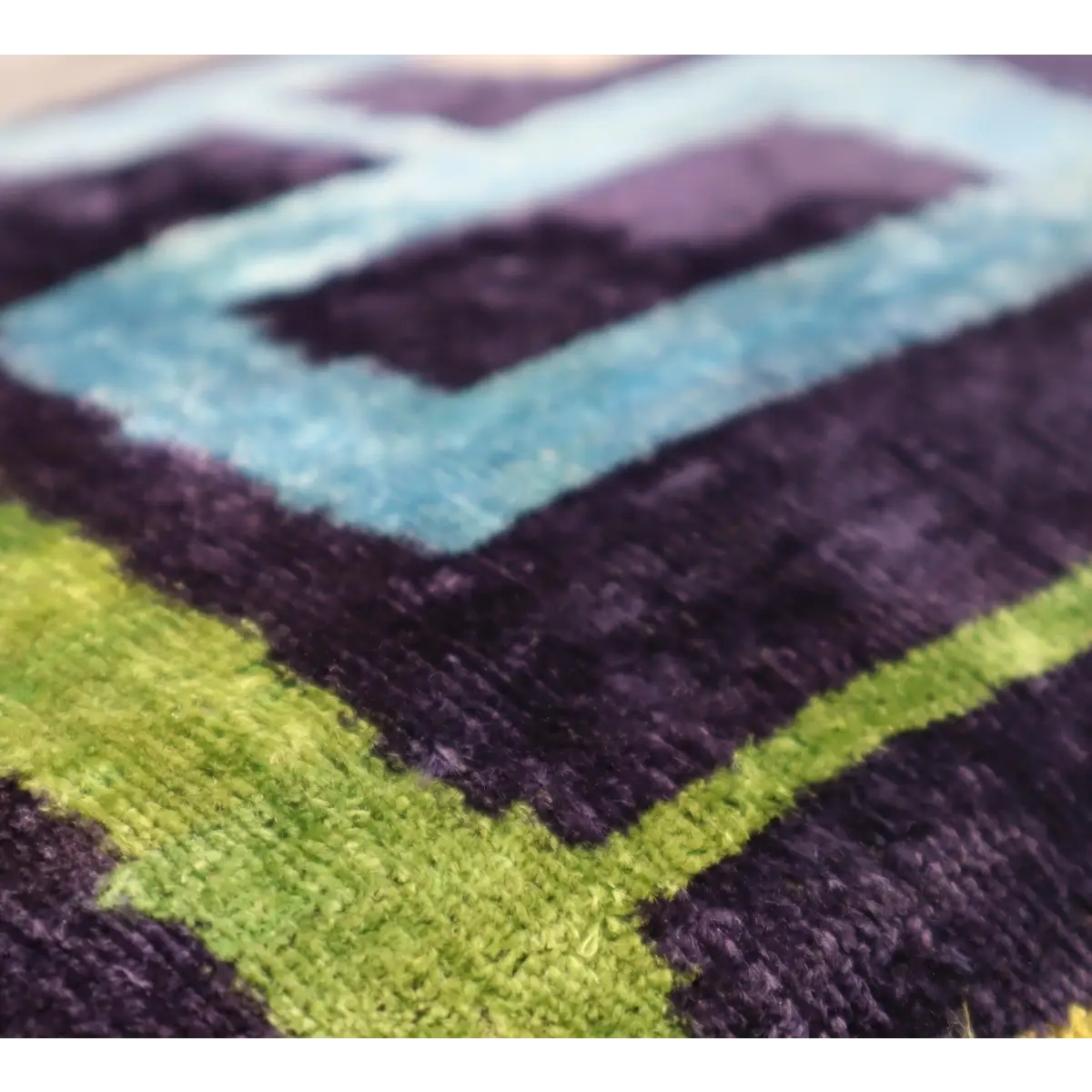 Canvello Green Blue Handmade 16x24 Silk Velvet Pillow Organic Veg Dyed Down/Feather Filled - Canvello