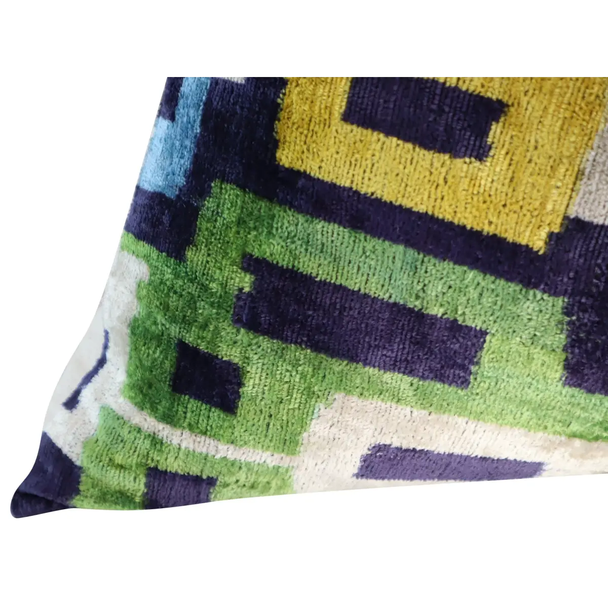 Canvello Green Blue Handmade 16x24 Silk Velvet Pillow Organic Veg Dyed Down/Feather Filled - Canvello