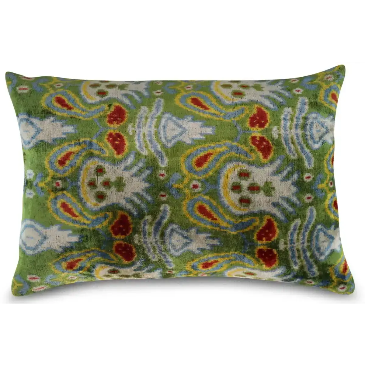 Canvello Green Handmade 16x24 Silk Velvet Pillow Organic Veg Dyed Down/Feather Filled - Canvello
