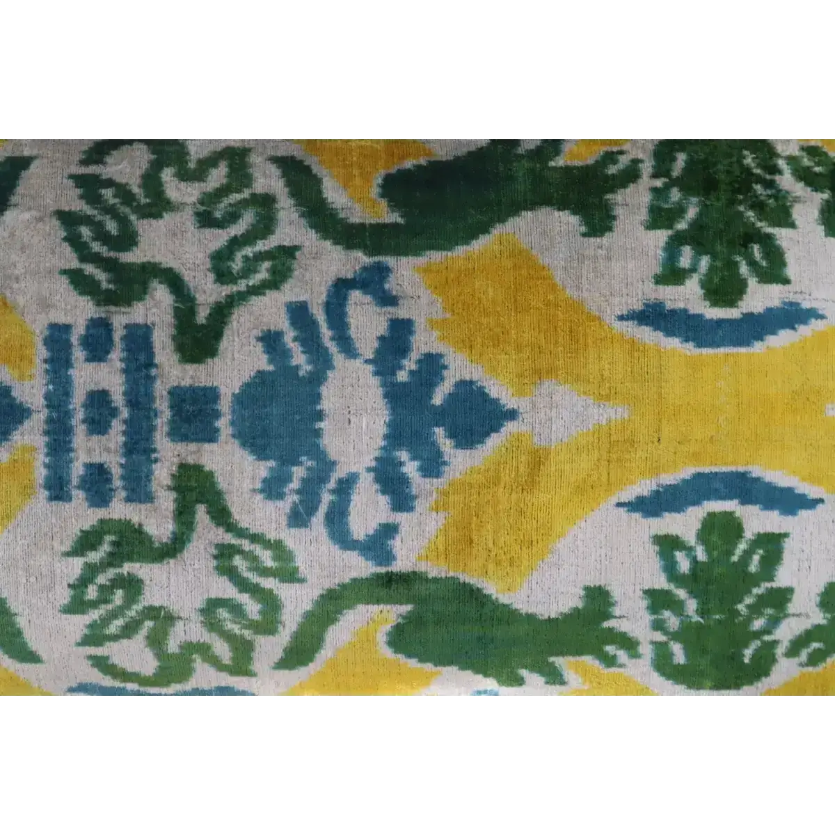 Canvello Green Yellow Blue Handmade 16x24 Silk Velvet Pillow Organic Veg Dyed Down/Feather Filled - Canvello