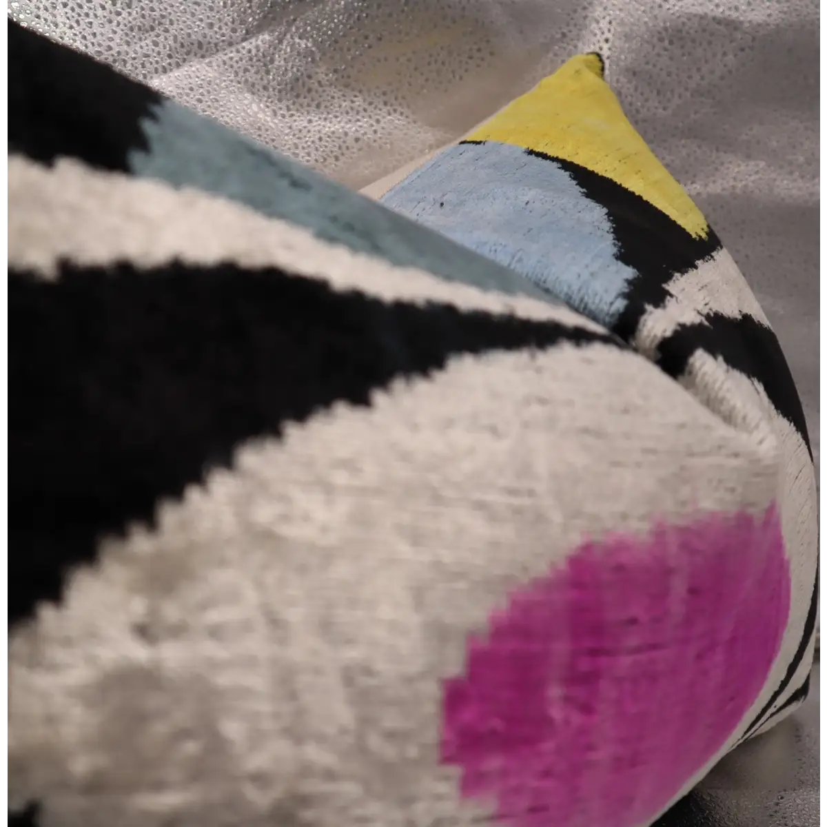 Canvello Handmade Abstract Design Velvet Throw Pillow - 16’’ X 24’’ - Gray Black Purple - Canvello