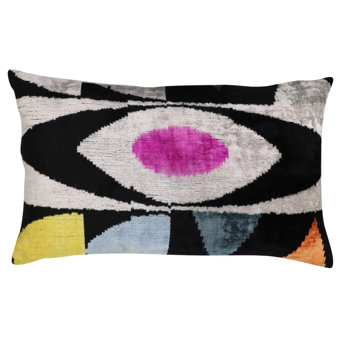Canvello Handmade Abstract Design Velvet Throw Pillow - 16’’ X 24’’ - Gray Black Purple - Canvello