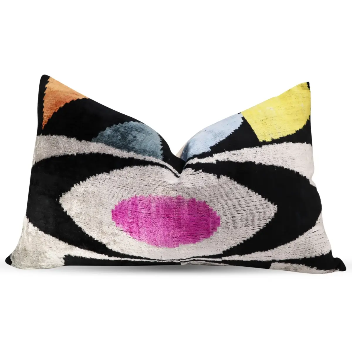 Canvello Handmade Abstract Design Velvet Throw Pillow - 16’’ X 24’’ - Gray Black Purple - Canvello