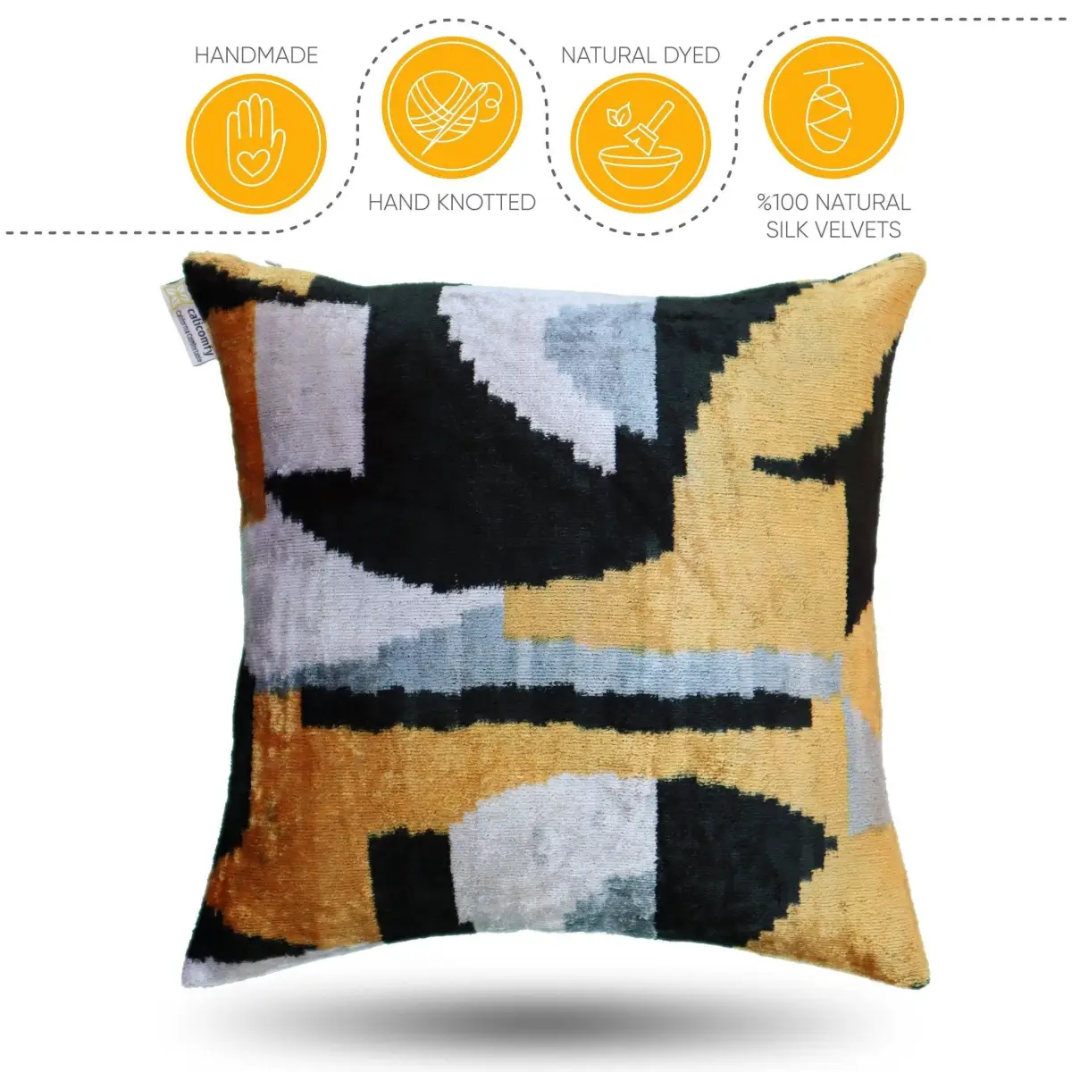 Canvello Handmade Black And Gold Throw Pillows | 18x18 - Canvello