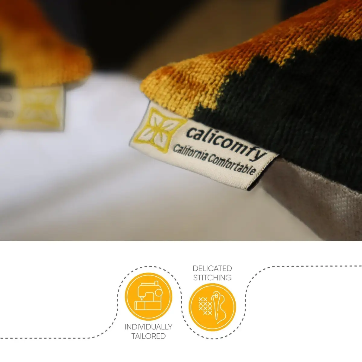 Canvello Handmade Black And Yellow Pillows - 18x18 | Set of 2 | Canvello