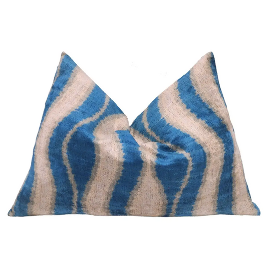 Canvello Handmade Blue Gray Pillows For Couch - 16x24 - Canvello