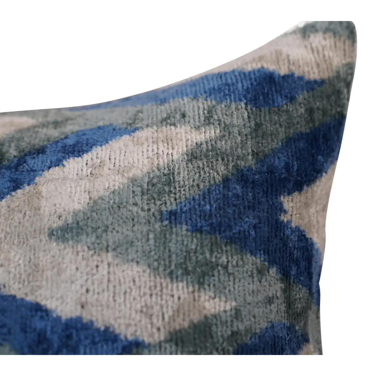 Canvello Handmade Blue Gray Silver Chevron Throw Pillows - 24x16 - Canvello