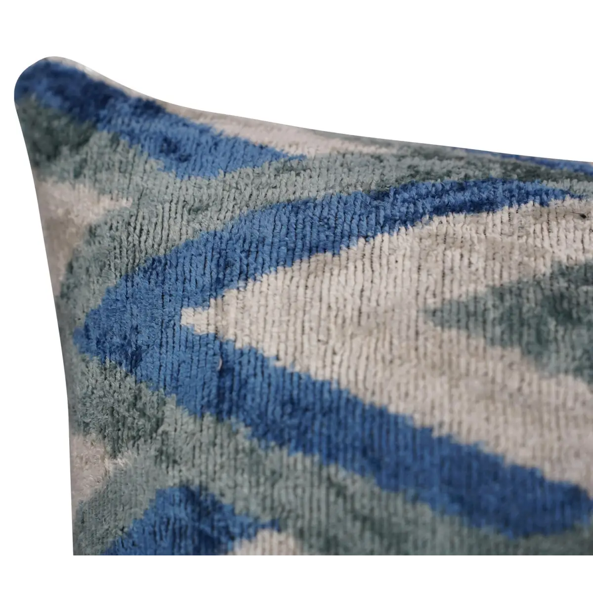 Canvello Handmade Blue Gray Silver Chevron Throw Pillows - 24x16 - Canvello