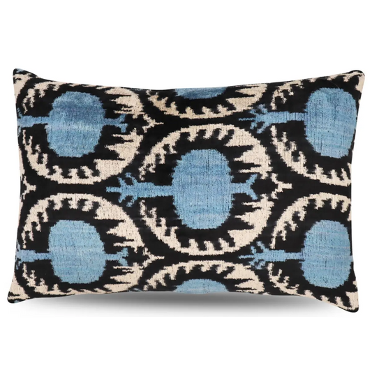 Canvello Handmade Blue Pomegranate Throw Pillows - 16x24 - Canvello