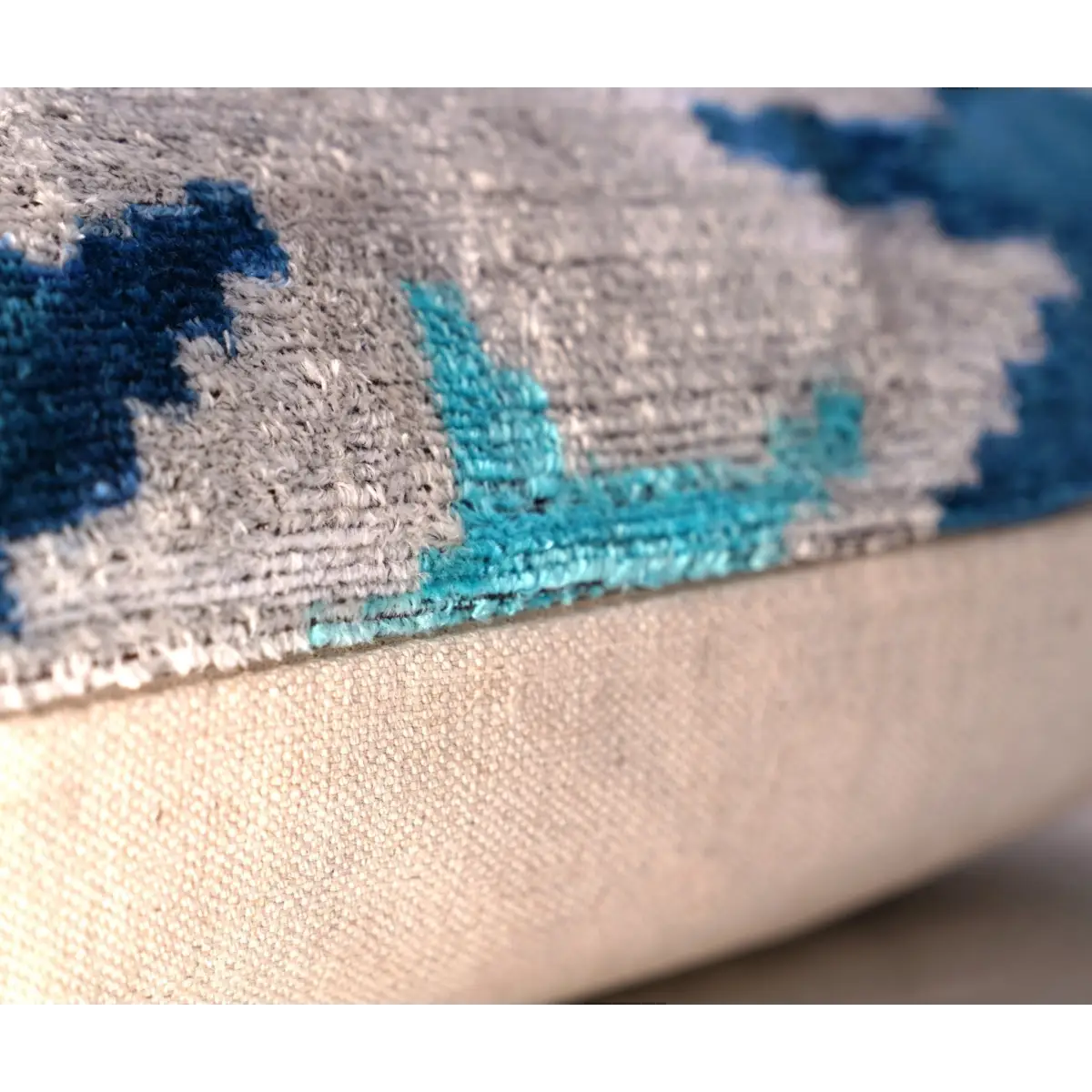 Canvello Handmade Blue Silver Start Print Throw Pillows - 16x16 inch - Canvello