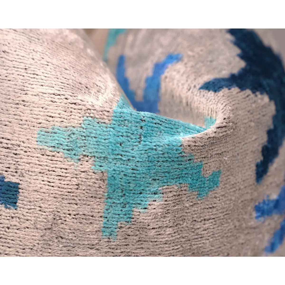 Canvello Handmade Blue Silver Start Print Throw Pillows - 16x16 inch - Canvello