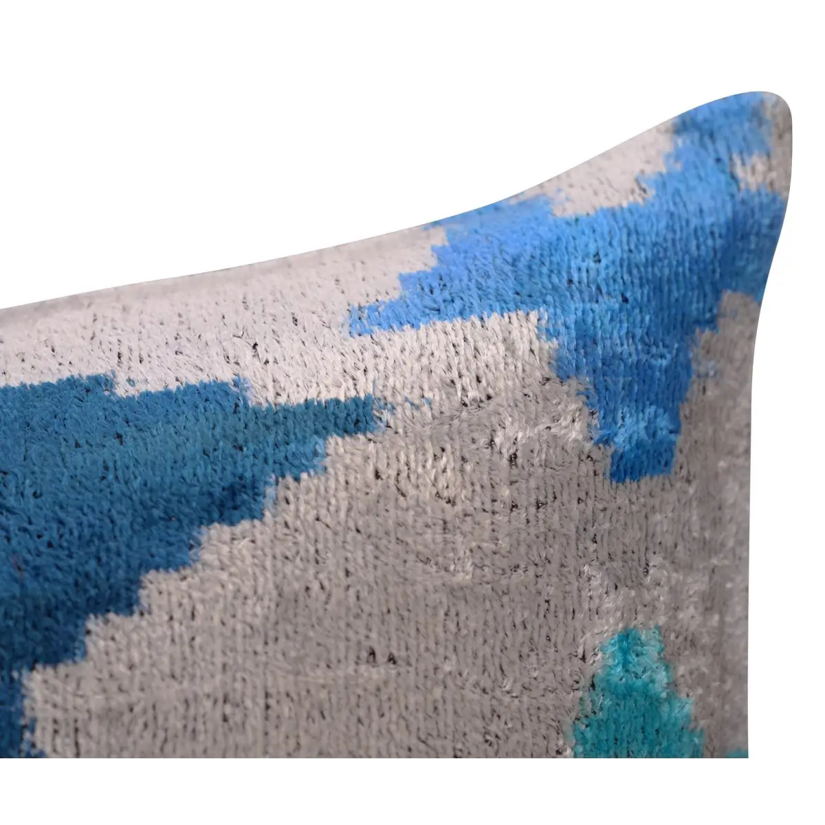 Canvello Handmade Blue Silver Start Print Throw Pillows - 24x16 - Canvello