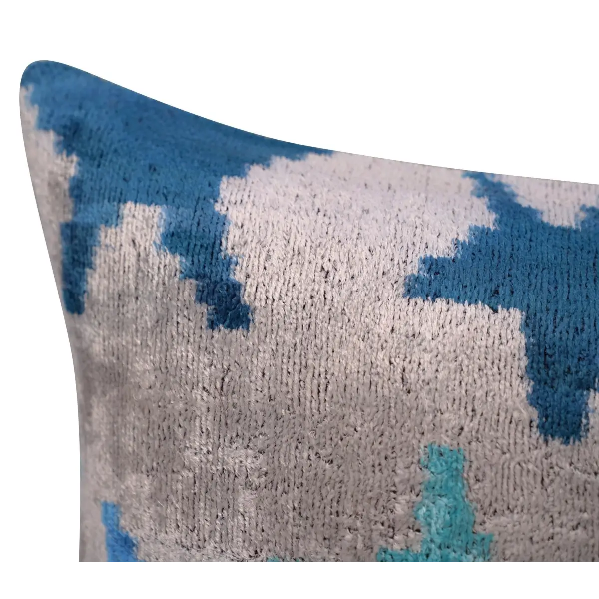 Canvello Handmade Blue Silver Start Print Throw Pillows - 24x16 - Canvello