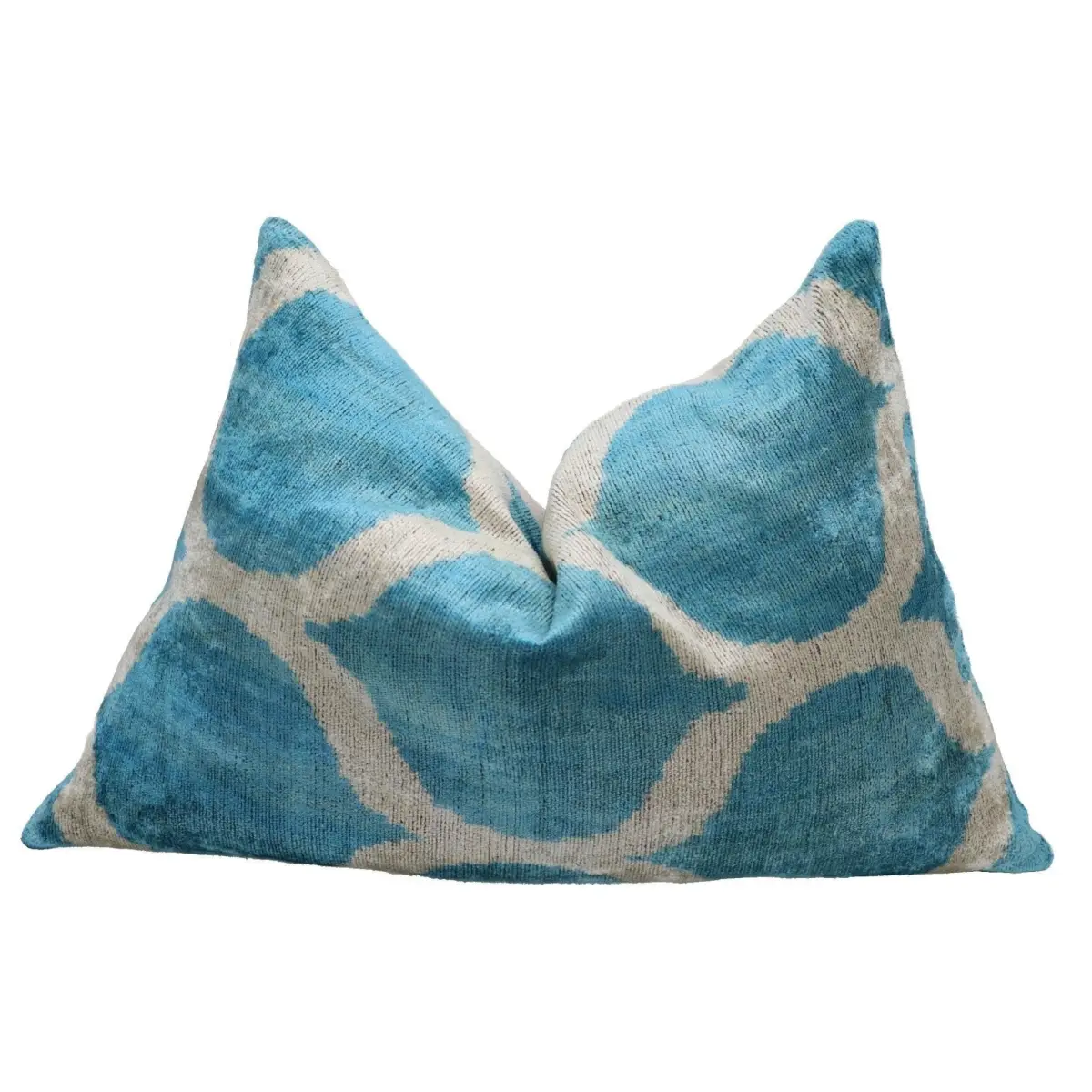 Canvello Handmade Blue Velvet Lumbar Pillow For Sofa - 16x24 - Canvello