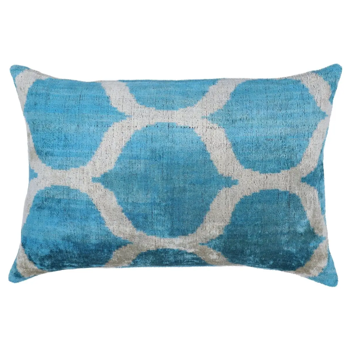 Canvello Handmade Blue Velvet Lumbar Pillow For Sofa - 16x24 - Canvello