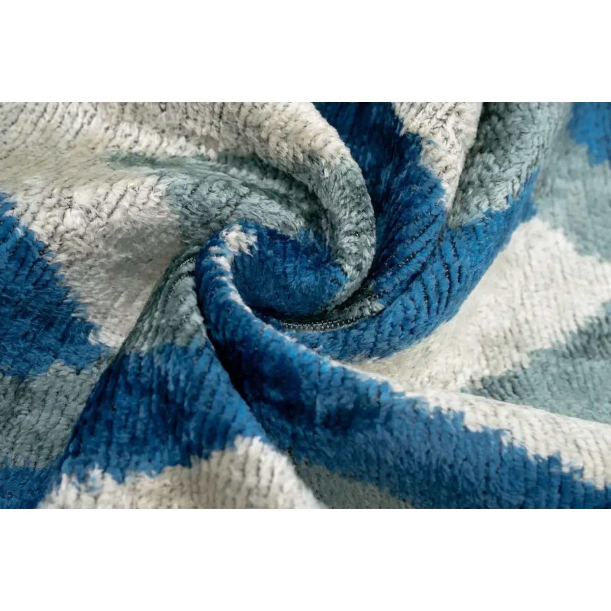 Canvello Handmade Chevron Velvet Throw Pillow in Blue and Grey - Ideal for Modern and Coastal Decor - 24x16 - Canvello