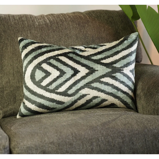 Canvello Handmade Decorative Gray Black Throw Pillows - 16x24 - Canvello
