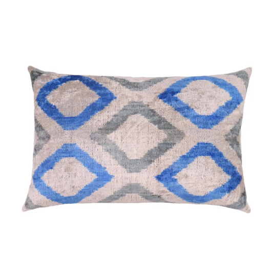 Canvello Handmade Decorative GrayBlue Throw Pillow - 16’’X24’’ - Canvello