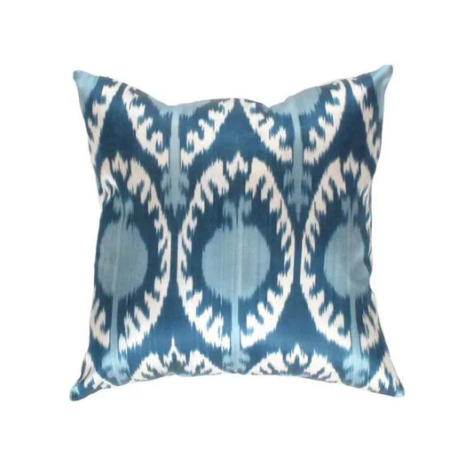 Canvello Handmade Decorative Ikat Pillow - 20’’ X 20’’ - light blue / 20’’ x 20’’ - Canvello