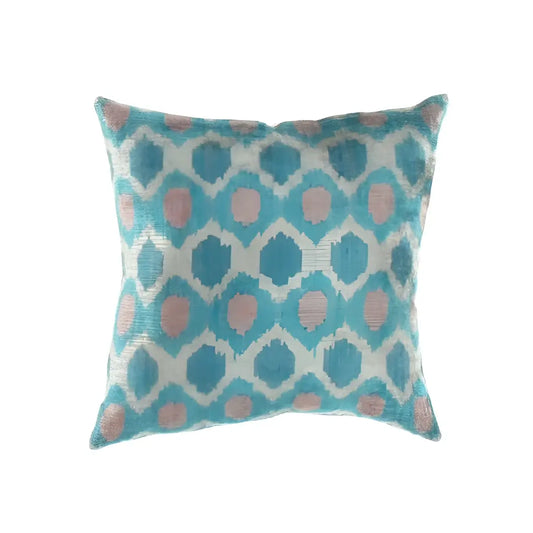 Canvello Handmade Decorative Ikat Pillow - 24’’ X 24’’ - light blue / 24’’ X 24’’ - Canvello
