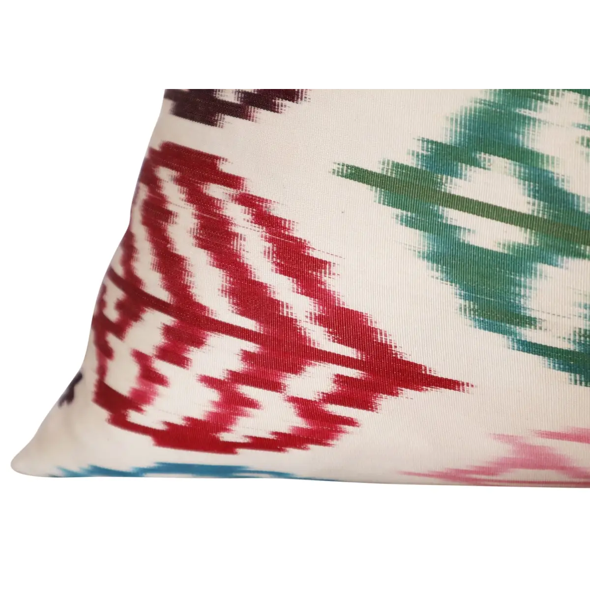 Canvello Handmade Decorative Silk Pillow with Down Insert - 16’’ X 24’’ - Green Blue Pink / 16’’ X 24’’ - Canvello