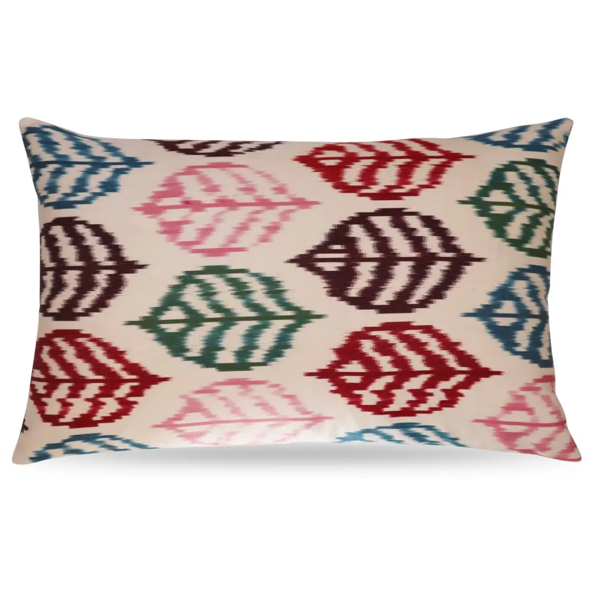 Canvello Handmade Decorative Silk Pillow with Down Insert - 16’’ X 24’’ - Green Blue Pink / 16’’ X 24’’ - Canvello