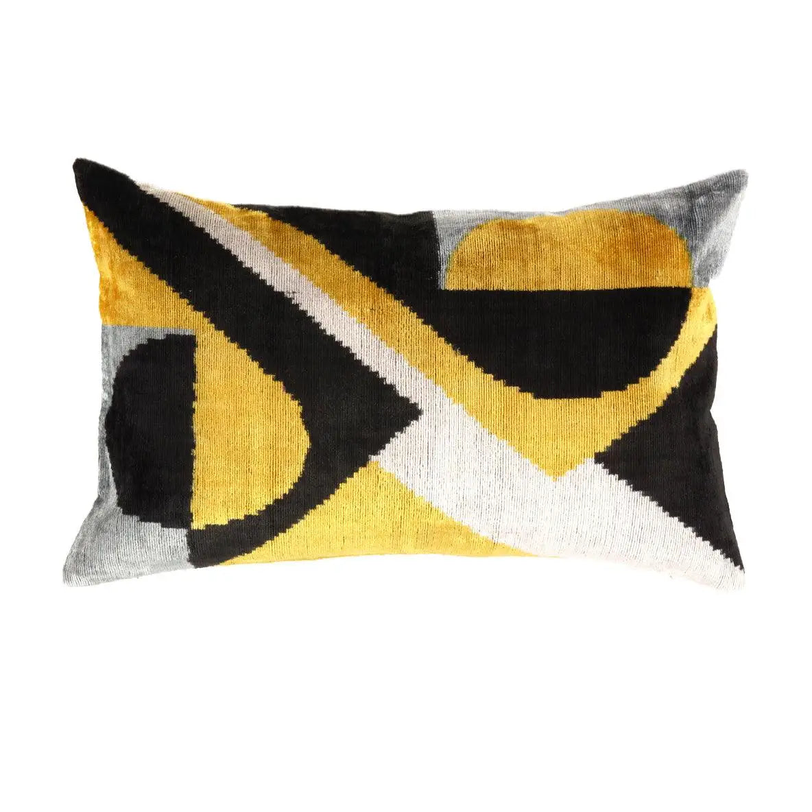 Canvello Handmade Decorative Velvet Pillow - 16’’ X 24’’ - Black - Yellow / 16’’ X 24’’ - Canvello
