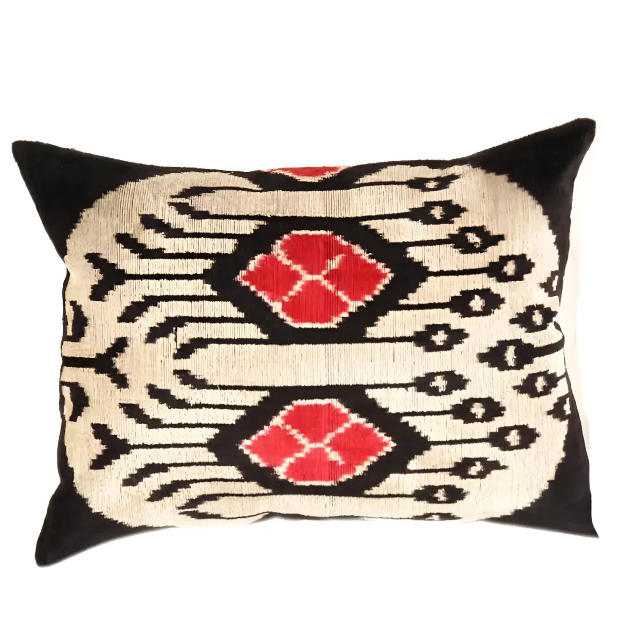 Canvello Handmade Decorative Velvet Throw Pillow - 16’’ X 24’’ - Black - Red / 15’’ X 20’’ - Canvello