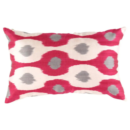 Canvello Handmade Decorative Velvet Throw Pillow - 16’’ X 24’’ - Gray - Pink - Canvello