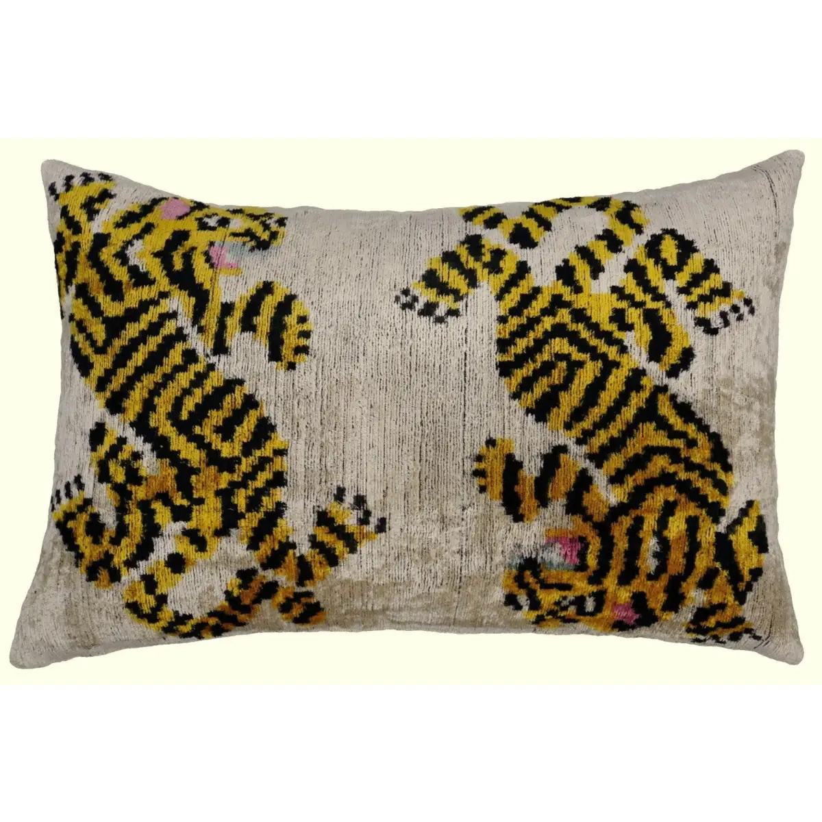Canvello Handmade Designer Tiger Throw Pillow Down Filled - 16’’X24’’ - 16’’X24 - Canvello