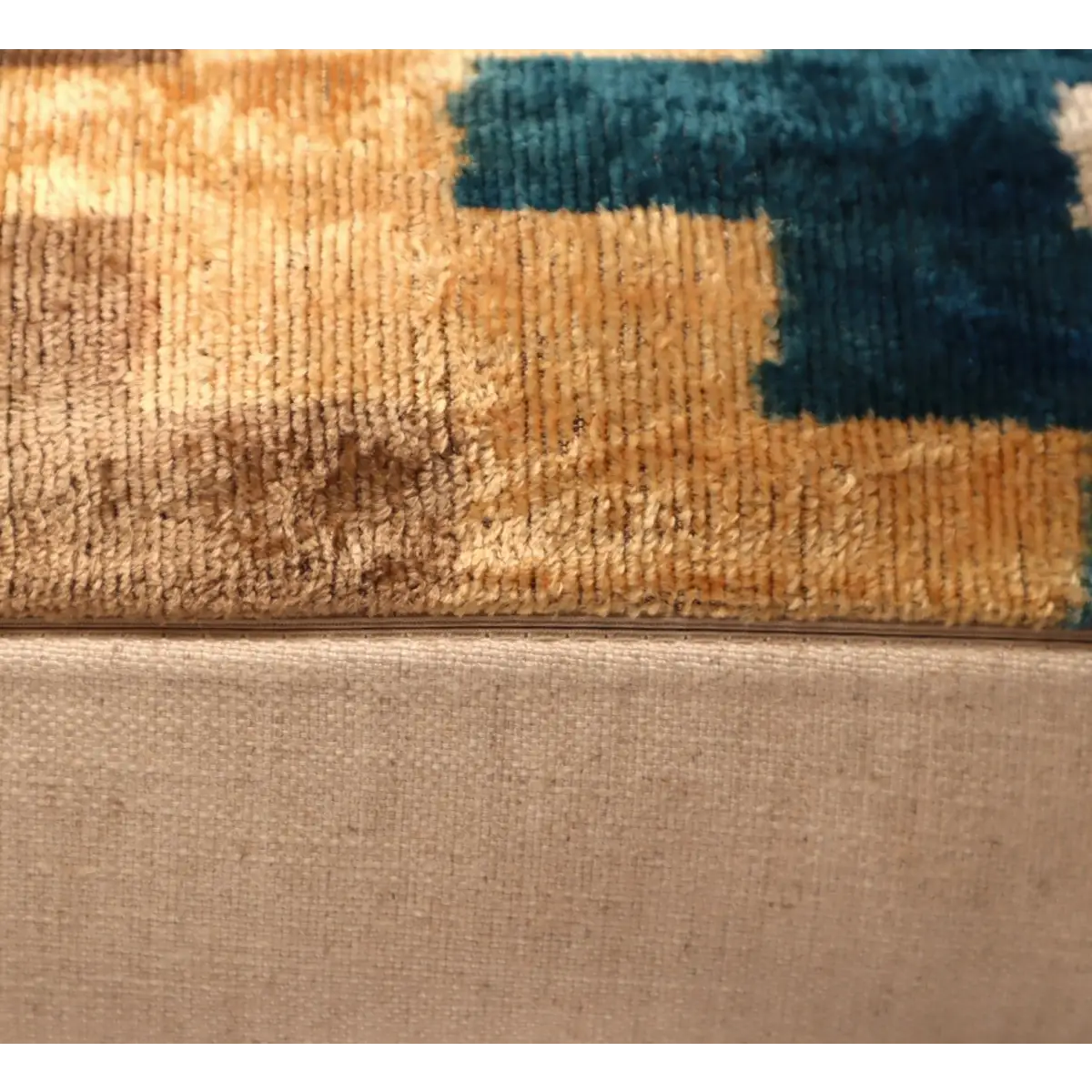 Canvello Handmade Earhtone Geometric Silk Velvet Ikat pillow - 16’’X24’’ - Earth Tones / 16’’X24’’ - Canvello
