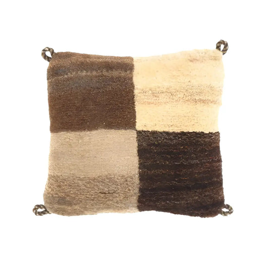 Canvello Handmade Gabbeh Lori Pillow - 12’’ X 12’’ - Beige - Canvello