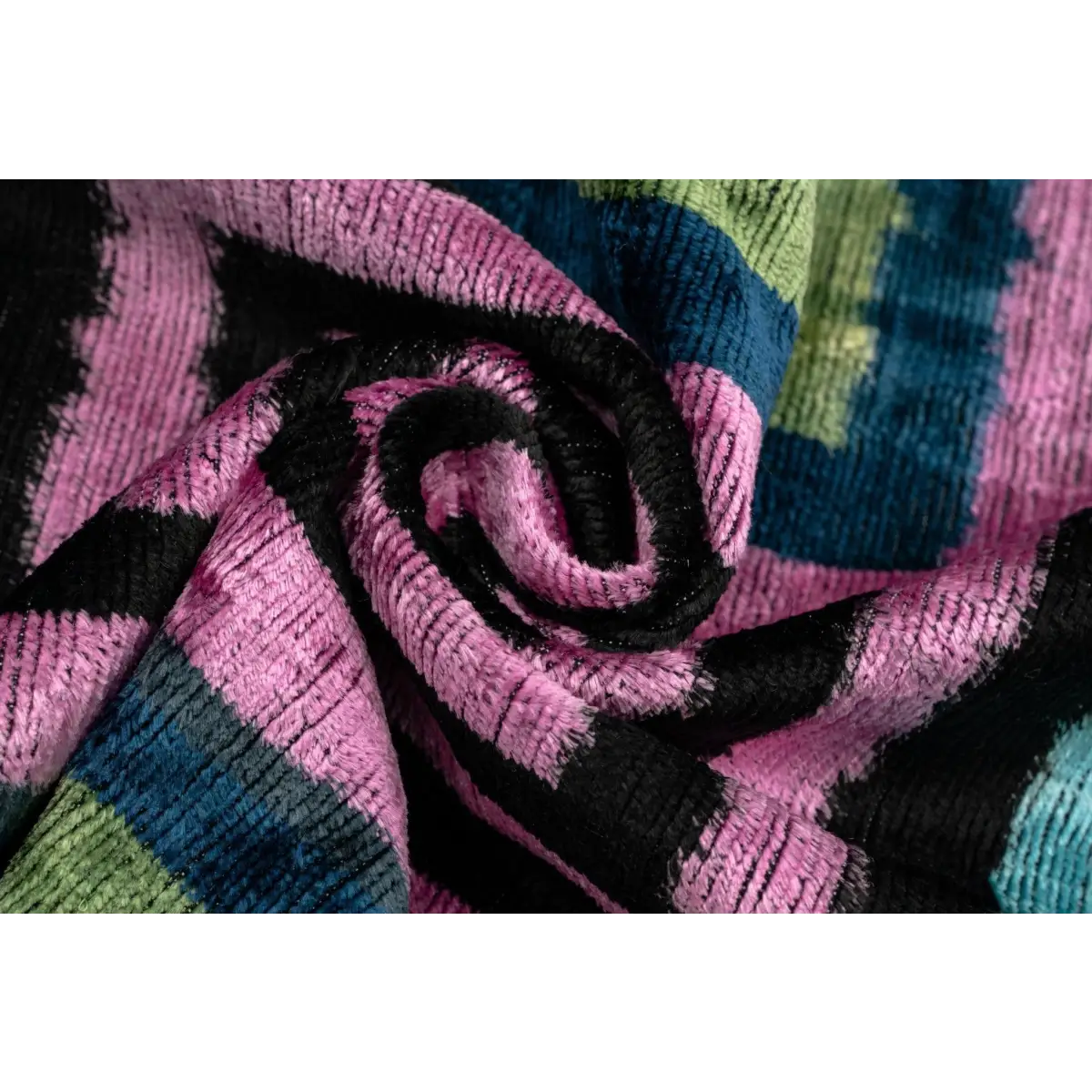 Canvello Handmade Geometric Velvet Throw Pillow with Vibrant Pink Blue Green - Perfect for Modern Interiors - 16x24