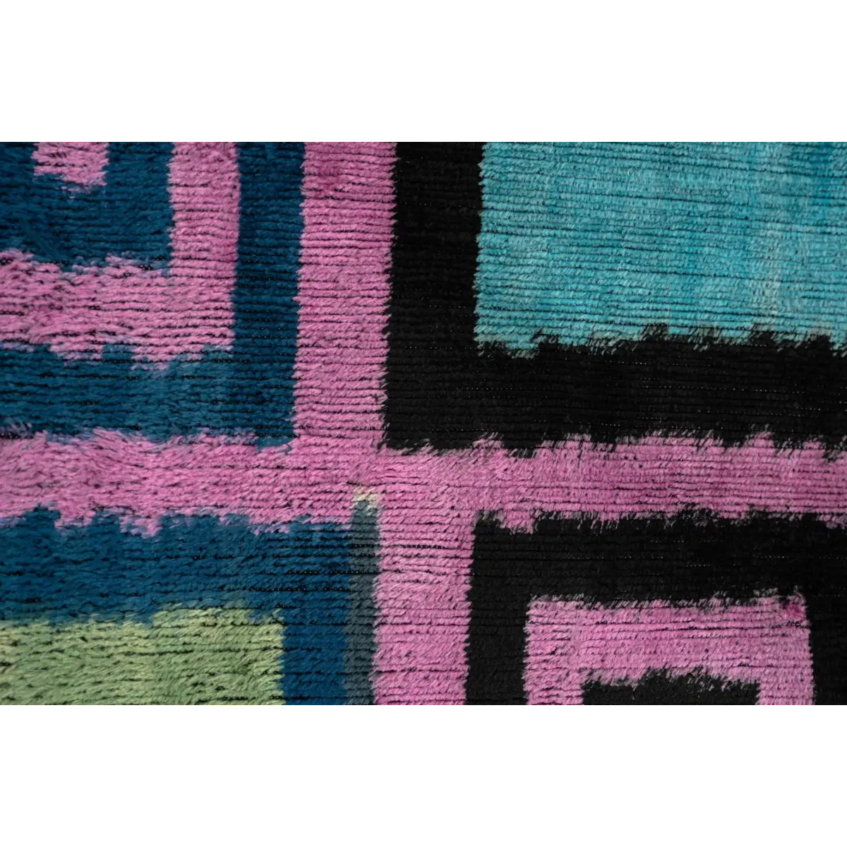 Canvello Handmade Geometric Velvet Throw Pillow with Vibrant Pink Blue Green - Perfect for Modern Interiors - 16x24