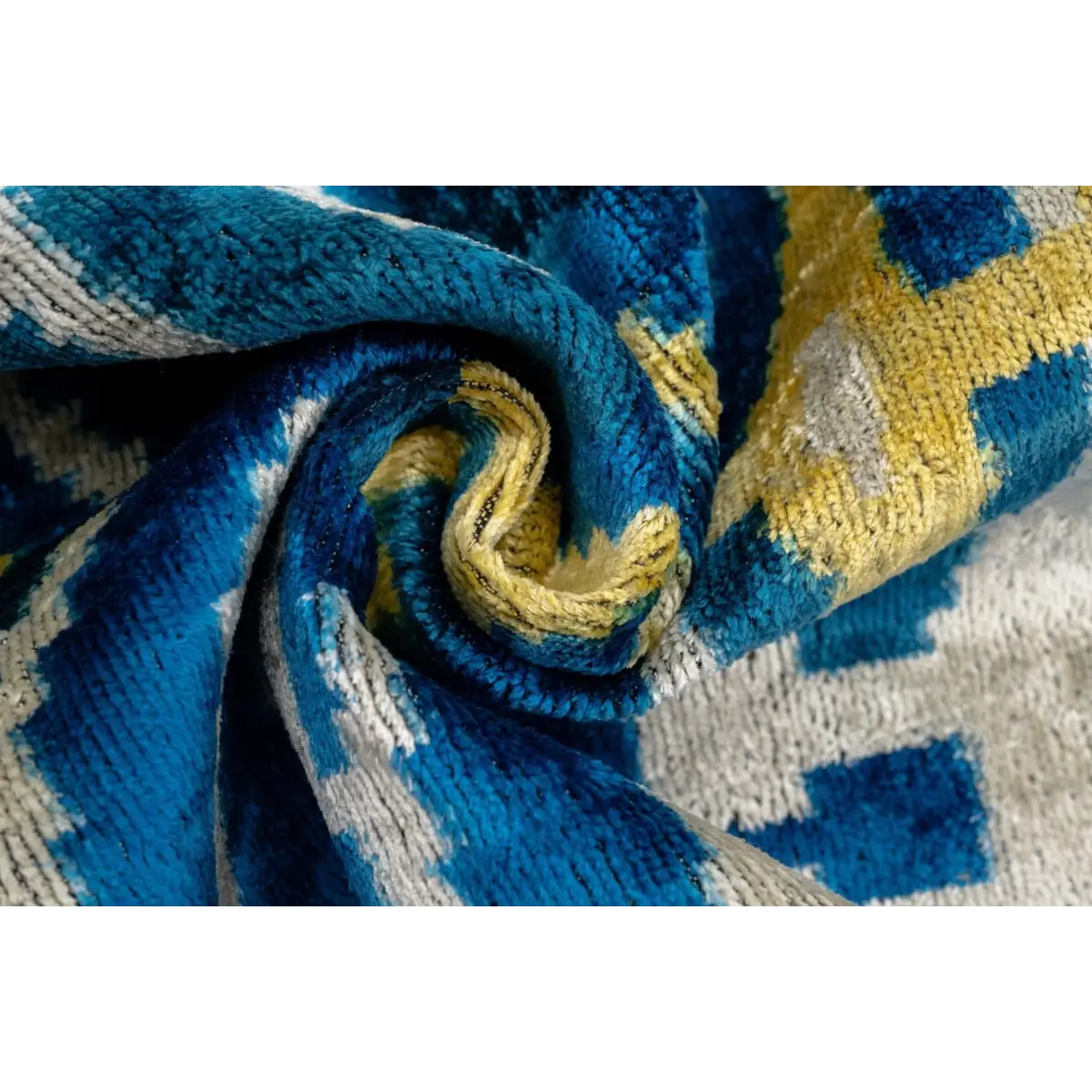 Canvello Handmade Gold Blue Decorative Pillow with Down Insert - 20’’X20’’ - Canvello