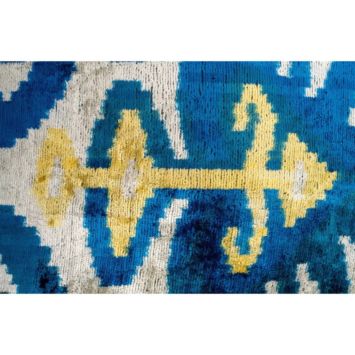 Canvello Handmade Gold Blue Decorative Pillow with Down Insert - 20’’X20’’ - Canvello