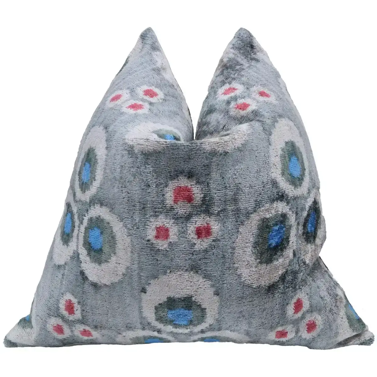 Canvello Handmade Gray Blue Velvet Throw Pillow - 18x18 - Canvello