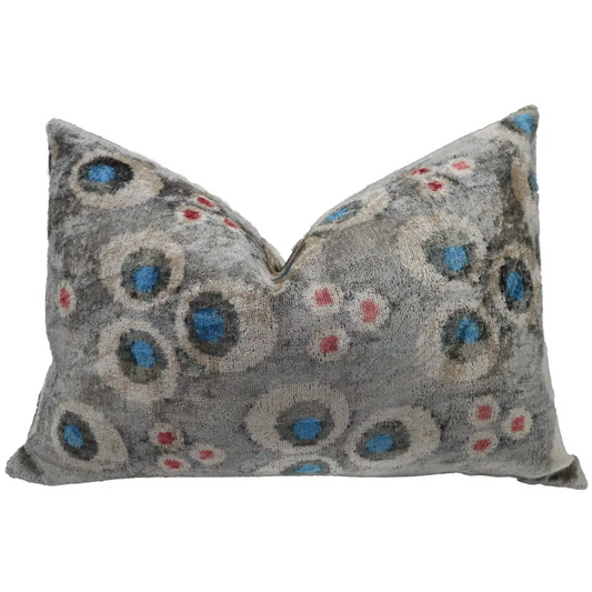 Canvello Handmade Gray Blue Velvet Throw Pillows - 16X24 - Canvello